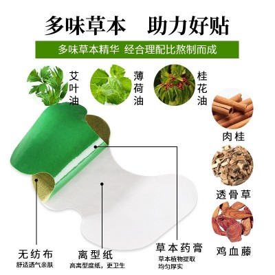 艾草颈椎贴 膝盖贴腰椎贴自发热生姜肩颈艾灸贴艾草通用贴  2个图2