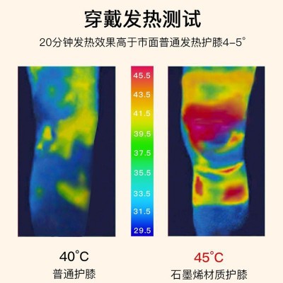 日本备长炭护膝盖保暖老寒腿男女士老人漆关节自发热护套秋冬季款2副图4
