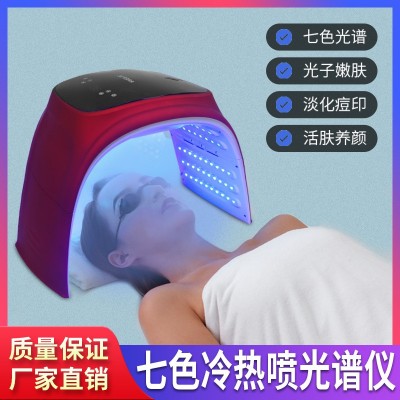 跨境冷热喷光谱仪美容仪可折叠LED灯七彩光面罩光子嫩肤仪美容院图2