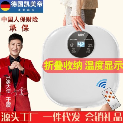 折叠足浴盆泡脚桶气泡冲浪家用按摩洗脚盆加热电动恒温小型批发图1