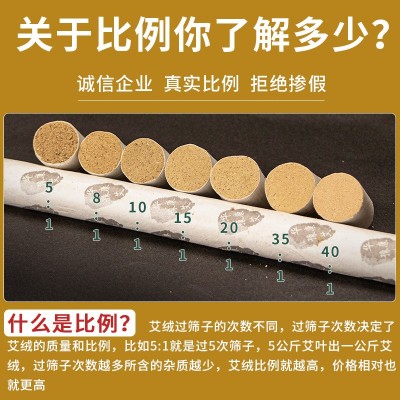 十年陈灸床艾柱艾条艾绒柱3cm加粗大艾柱纯艾绒艾灸扶阳透灸艾柱图3
