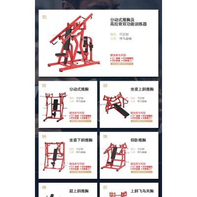 悍马健身器材全套健身房器材犀牛深蹲哈克深蹲机高位下拉训练器材图3