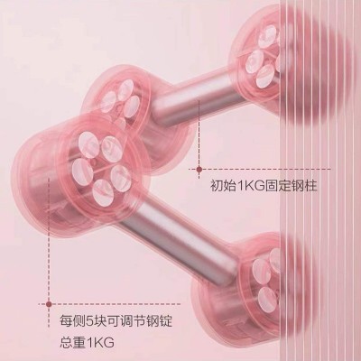 韩式哑铃新款马卡龙家用便携哑铃练臂男士女士可调节哑铃健身器材图2