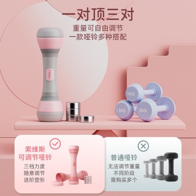 哑铃女士健身家用小哑铃可调节重量瘦手臂减肥器材儿童练臂肌亚铃图2