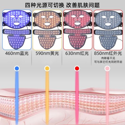 光子嫩肤面罩 LED硅胶面膜仪脸部家用大排灯美容仪 红蓝光光谱仪图3