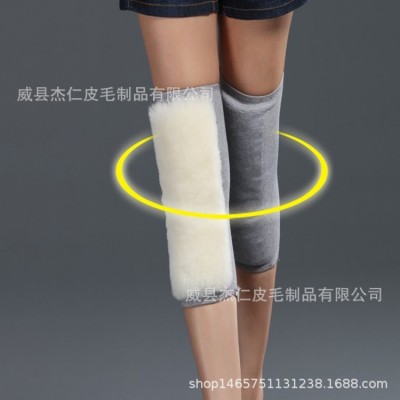 双层加长保暖羊毛护膝羊毛护腿冬季保暖用品女生护膝批发零售图3