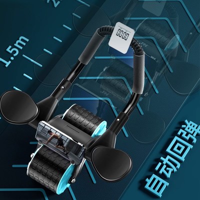 新款家用平板健腹轮平板支撑训练辅助器男士健身自动回弹卷腹器图2