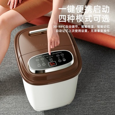自动花洒气泡高深按摩洗脚桶蒸汽棕色便携洗脚保恒温全自动足浴盆图4
