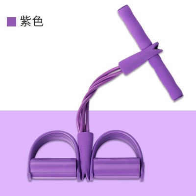 脚蹬拉力器四管减肚子仰卧起坐辅助器女健身瑜伽器材家用卷腹绳图3