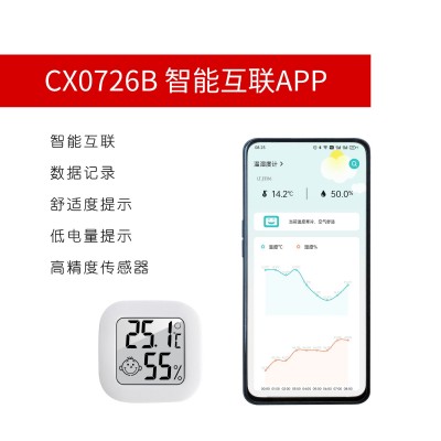 0726数字温湿度计智能APP连接迷你温度计带笑脸带双面胶车载图5