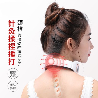 电动颈部按摩仪礼品脉冲加热护颈仪脖子多功能颈椎按摩器厂家批发图2