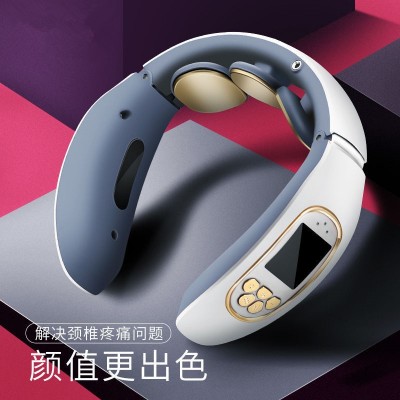 电动颈部按摩仪礼品脉冲加热护颈仪脖子多功能颈椎按摩器厂家批发图1