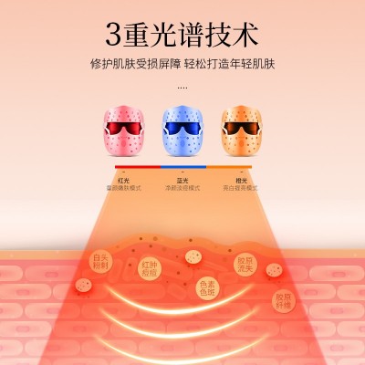 金稻美容面罩LED红蓝光子嫩肤仪大排灯家用脸部美容仪礼品KD036P图3