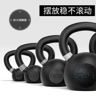 壶玲实心铸铁男女家用提壶深蹲壶玲健身私教配套防滑喷砂壶铃批发图2