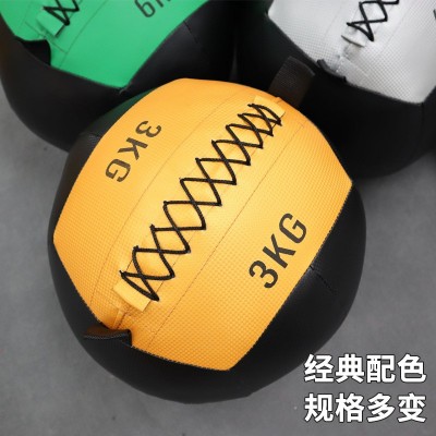 PU健身药球墙球男女深蹲练翘臀重力球核心力量训练非弹力药球软球图2