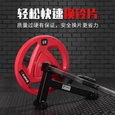 杠铃换片器支架举重千斤顶快速换片装置全胶杠铃竞技片硬拉换片器图4