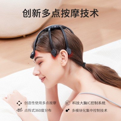 新款八爪鱼头部按摩器智能多触点震动按摩仪TMS解压电动按摩机图2