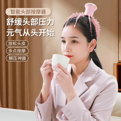 电动头部按摩器头皮放松12爪电动头部按摩仪八爪鱼穴位按摩器批发图1