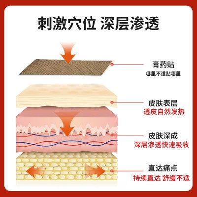 厂家直销老虎壮骨贴颈肩腰腿膝盖疼麝香壮骨膏药贴跑江湖自发热贴图4
