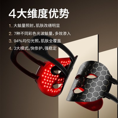 硅胶彩光光子面罩嫩肤仪脸部红蓝光美容面膜仪美容仪家用大排灯图3