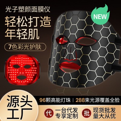 硅胶彩光光子面罩嫩肤仪脸部红蓝光美容面膜仪美容仪家用大排灯图2