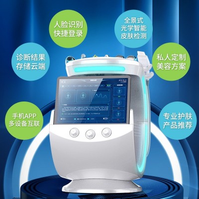 智慧冰蓝皮肤检测综合管理仪智能人脸识别氢氧离子导入清洁护理仪图2