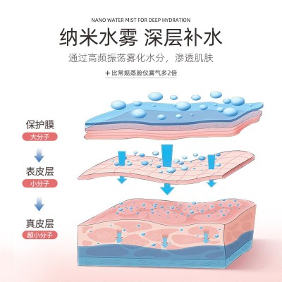 新款二合一美容喷雾机热喷蒸脸仪LED灯蒸脸器美容仪补水 仪热喷仪图2