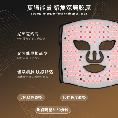 光子嫩肤仪led硅胶面罩红蓝光美容仪器家用光疗面膜大排灯光谱仪图3