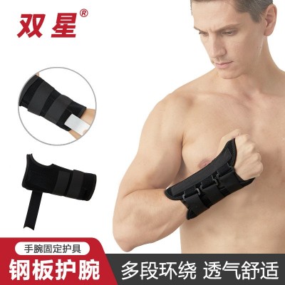 运动护腕钢板绑带健身护腕吸汗加压支撑尼龙健身运动护具助力带男图2