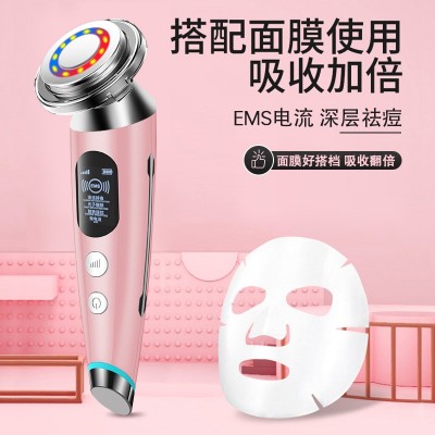 新款彩光温热面部震动导入仪离子导入导出仪面部美容仪按摩器图2