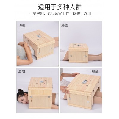 多部位艾灸盒 家用艾灸箱木制实木质槽式艾炙箱腰部腹部艾灸器艾图2