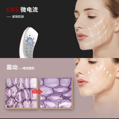 V脸美容微电流脸部按摩仪EMS震动式家用美容仪红蓝光护肤仪瘦脸仪图3