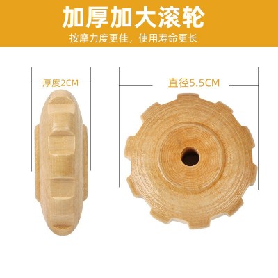 木制滚轮按摩棒实木按摩器全身按摩腹部背部按摩棒实木手柄按摩轮图4