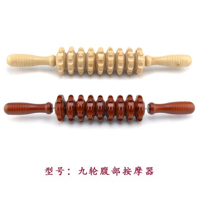 按摩器新款木制家用健身用品 腹部训练木纹腿部按摩器材工厂批发图2