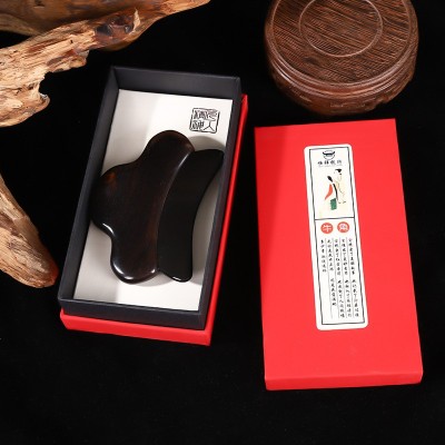 正品檀木柄黑水牛角板面部美容刮痧板提拉精致按摩板身体刮痧板图5