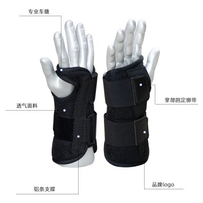 运动护具厂家定制铝条固定支撑手腕关节受伤泡棉透气医用护腕批发图2