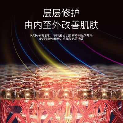 LED硅胶面罩仪充电款七色美容面罩家用脸部美容仪红光谱黑金面罩图5