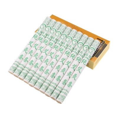 南阳艾条工厂艾绒十年陈家用手工艾柱棒五年正品熏艾草条艾灸柱批图6