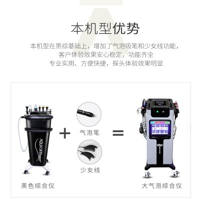 黑珍珠皮肤管理综合仪美容院专用面部清洁提拉紧致大小气泡美容仪图3