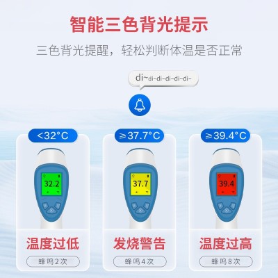 现货医用红外线额温枪非接触枪型体温枪三色背光人体测温仪温度计图4