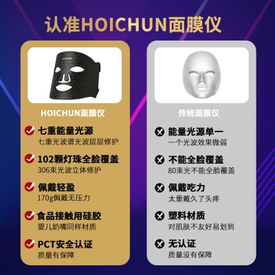 厂家现货多重不同光波家用电子彩光嫩肤仪祛痘焕肤彩光美容面罩图2