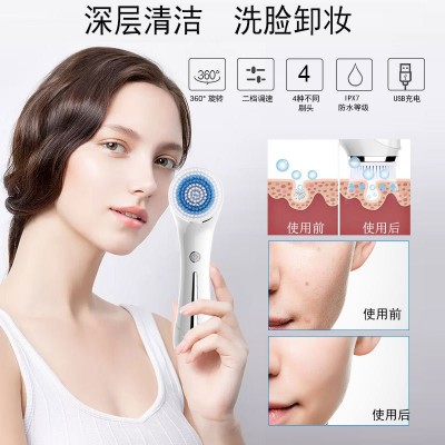 跨境电动洁面仪 硅胶洗脸刷EMS提拉导入按摩仪去黑头毛孔美容仪图2