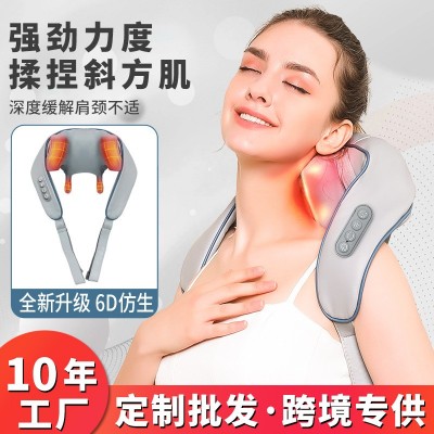 跨境斜方肌按摩器智能揉捏仿真人按摩披肩家用自动热敷肩颈按摩仪图2