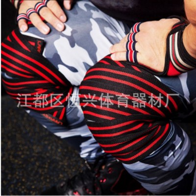 厂家批发举重深蹲弹力护膝绑带健身护膝绷带力量运动训练图2