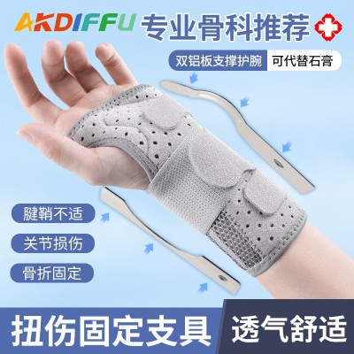 跨境钢板支撑运动护腕可调节透气网孔运动扭伤腕腱鞘关节健身护腕图2