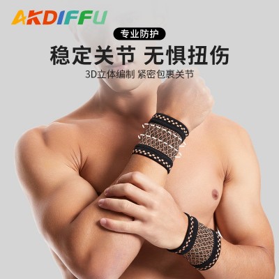 跨境含铜针织护手腕缠绕运动护腕篮球训练运动护具厂家批发图3