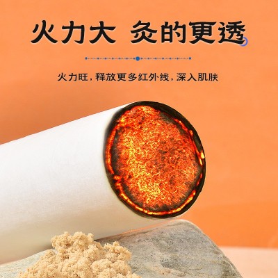 贴牌定制4cm粗艾条可切柱雷火艾灸大艾条加粗陈年纯艾绒艾条批发图3