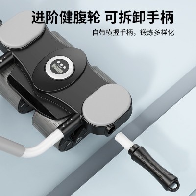 自动回弹升级四轮健腹轮双重训练卷腹练腹肌男女家用运动健身神器图2