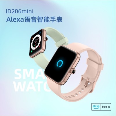 ID206mini 定位Alexa压力心率血氧检测运动音乐控制智能手表图2