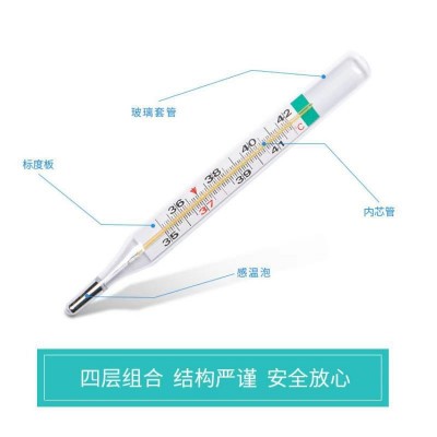 无汞体温计不含水银测温表口腔腋下家用体温表医用测温仪探热针图2
